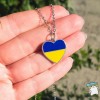 Кулон Серце України Кольори прапор України, на ланцюжку